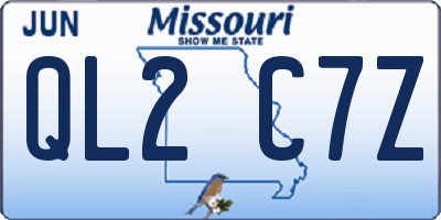 MO license plate QL2C7Z