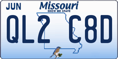 MO license plate QL2C8D