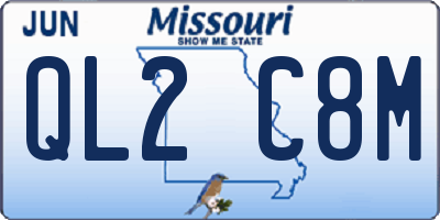 MO license plate QL2C8M