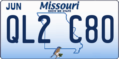 MO license plate QL2C8O