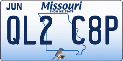 MO license plate QL2C8P