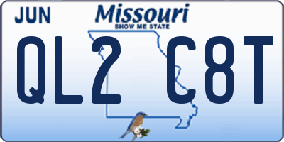 MO license plate QL2C8T