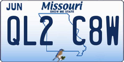 MO license plate QL2C8W