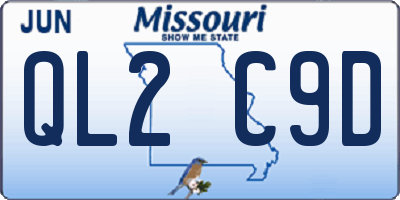 MO license plate QL2C9D