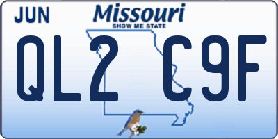 MO license plate QL2C9F