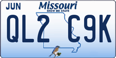 MO license plate QL2C9K