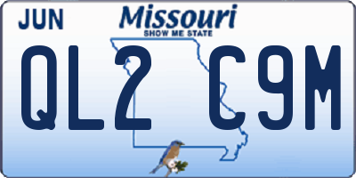 MO license plate QL2C9M