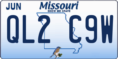 MO license plate QL2C9W