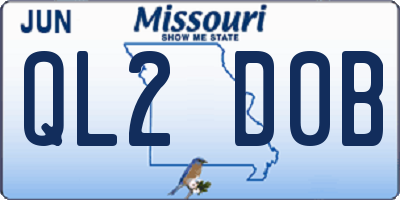 MO license plate QL2D0B