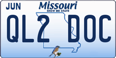 MO license plate QL2D0C
