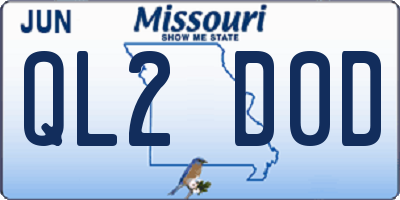 MO license plate QL2D0D