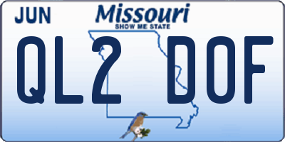 MO license plate QL2D0F
