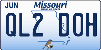 MO license plate QL2D0H