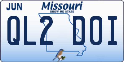 MO license plate QL2D0I