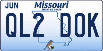 MO license plate QL2D0K