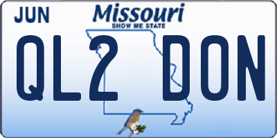MO license plate QL2D0N