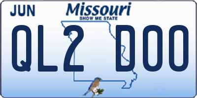 MO license plate QL2D0O