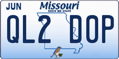 MO license plate QL2D0P