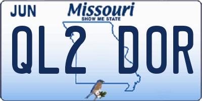 MO license plate QL2D0R