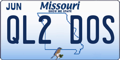 MO license plate QL2D0S