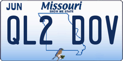 MO license plate QL2D0V