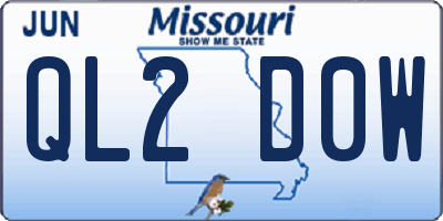 MO license plate QL2D0W