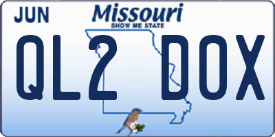 MO license plate QL2D0X