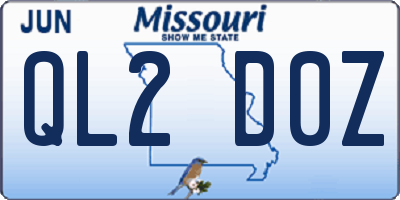 MO license plate QL2D0Z