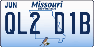 MO license plate QL2D1B