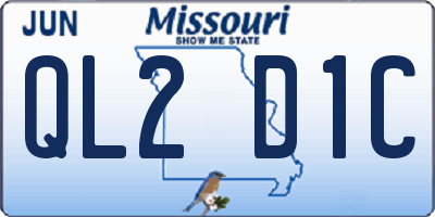 MO license plate QL2D1C