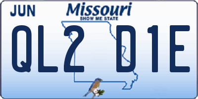 MO license plate QL2D1E