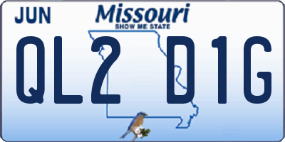 MO license plate QL2D1G