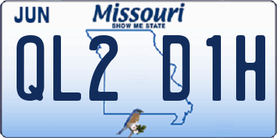 MO license plate QL2D1H