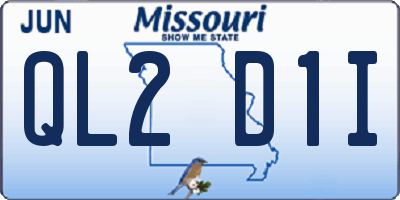 MO license plate QL2D1I