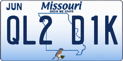 MO license plate QL2D1K