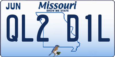 MO license plate QL2D1L