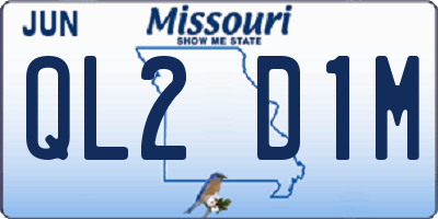 MO license plate QL2D1M