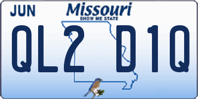 MO license plate QL2D1Q
