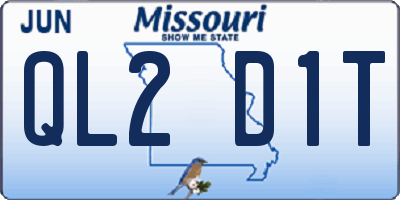 MO license plate QL2D1T