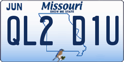 MO license plate QL2D1U