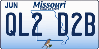 MO license plate QL2D2B