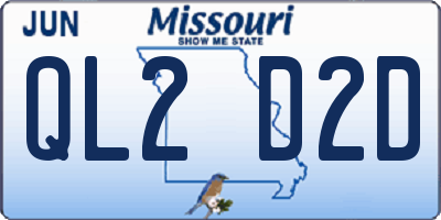 MO license plate QL2D2D