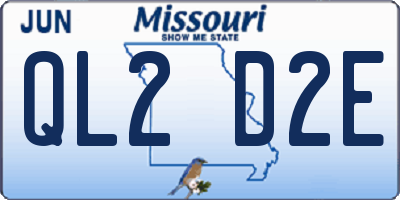 MO license plate QL2D2E