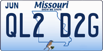 MO license plate QL2D2G