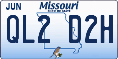 MO license plate QL2D2H