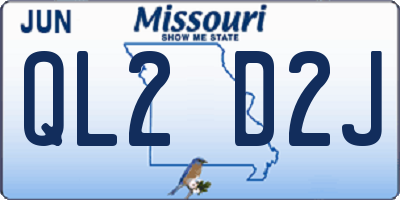 MO license plate QL2D2J