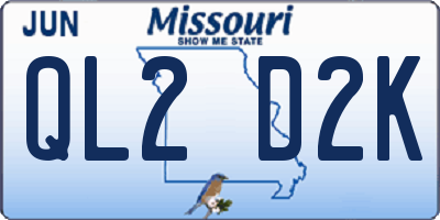 MO license plate QL2D2K