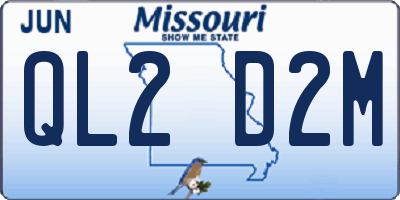 MO license plate QL2D2M