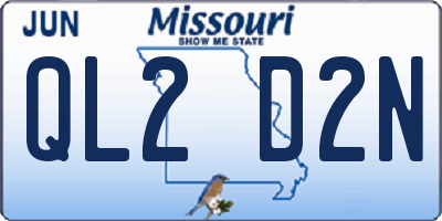 MO license plate QL2D2N