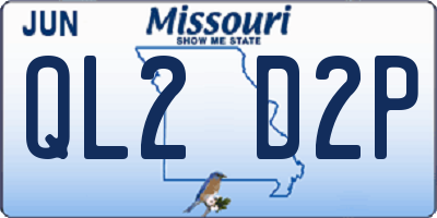 MO license plate QL2D2P